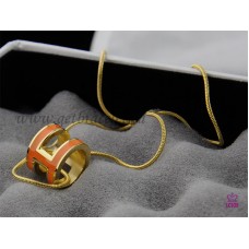 Hermes 3D Pop “H” logo Schlangenknochen-Orange-Halskette aus Gelbgold Hermes 3D Pop “H” logo Schlangenknochen-Orange-Halskette aus Gelbgold