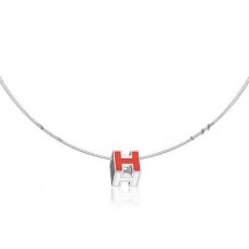 Hermes Cage dH Halskette Rot in Lack mit Gold Hermes Cage dH Halskette Rot in Lack mit Gold