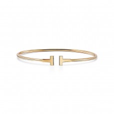 Tiffany Co. Double T Ringent Wire Armband Silber/Gelbgold/Roségold