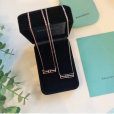 Tiffany T Two Open Horizontal Bar Anhänger Damen-Diamant-Halskette Roségold/Gelbgold/Silber