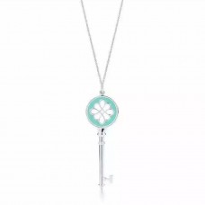 Tiffany Keys Knotenschlüssel-Anhänger, blaue Emaille-Halskette, Sterlingsilber, Preis Dubai