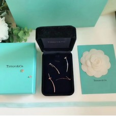 Tiffany T 925 Silber Draht Bar Anhänger Damen T-Motiv Ohrringe Roségold/Silber Valentinstagsgeschenk