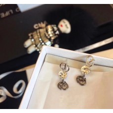 Dior CD-förmiges Motiv, weißes Kristall-Ohrhänger aus Sterlingsilber, Preisliste