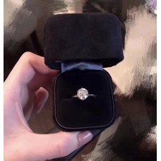 Tiffany-Fassung, ein Diamantring aus Sterlingsilber, Valentinstagsgeschenk für Frauen