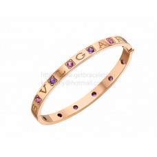 BVLGARI BVLGARI Armreif aus Roségold mit 6 Amethysten und 6 rosa Turmalinen BVLGARI BVLGARI Armreif aus Roségold mit 6 Amethysten und 6 rosa Turmalinen