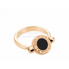 BVLGARI BVLGARI Flip Ring aus Roségold mit Perlmutt und Onyx BVLGARI BVLGARI Flip Ring aus Roségold mit Perlmutt und Onyx