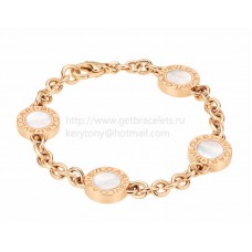 BVLGARI BVLGARI Armband aus Roségold mit Perlmutt und Onyx BVLGARI BVLGARI Armband aus Roségold mit Perlmutt und Onyx