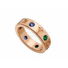 BVLGARI BVLGARI Ring aus Roségold mit blauen Saphiren und Tsavorit BVLGARI BVLGARI Ring aus Roségold mit blauen Saphiren und Tsavorit