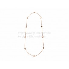 BVLGARI BVLGARI Sautoir in Roségold mit Perlmutt und Onyx BVLGARI BVLGARI Sautoir in Roségold mit Perlmutt und Onyx