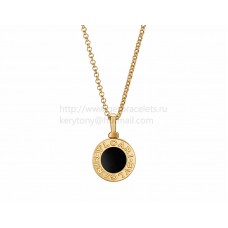 BVLGARI BVLGARI Halskette Gelbgoldkette mit Onyx BVLGARI BVLGARI Halskette Gelbgoldkette mit Onyx