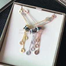 Bvlgari B.zero1 Quasten-Halskette aus schwarzer Keramik mit Diamanten, 3 Farben, luxuriös Bvlgari B.zero1 Quasten-Halskette aus schwarzer Keramik mit Diamanten, 3 Farben, luxuriös