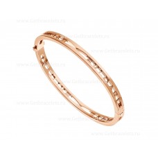 Bvlgari B.zero1 Armreif aus 18-karätigem Roségold mit BVLGARI-Logo auf der Spirale