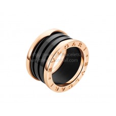 Bvlgari B.zero1 4-Band-Ring aus Roségold mit schwarzer Keramik Bvlgari B.zero1 4-Band-Ring aus Roségold mit schwarzer Keramik