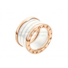 Bvlgari B.zero1 4-Band-Ring aus Roségold mit weißer Keramik Bvlgari B.zero1 4-Band-Ring aus Roségold mit weißer Keramik
