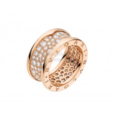 Bvlgari B.zero1 4-Band-Ring aus Roségold mit Pavé-Diamanten