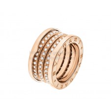 Bvlgari B.zero1 4-Band-Ring aus Roségold mit Pavé-Diamanten Bvlgari B.zero1 4-Band-Ring aus Roségold mit Pavé-Diamanten