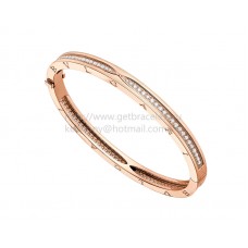 Bvlgari B.zero1 Armreif aus Roségold mit Pavé-Diamanten