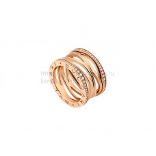 Bvlgari B.zero1 Legend 4-Band-Ring aus Roségold, besetzt mit Pavé-Diamanten Bvlgari B.zero1 Legend 4-Band-Ring aus Roségold, besetzt mit Pavé-Diamanten