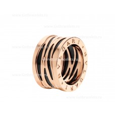 Bvlgari B.zero1 Legend 4-Band-Ring aus 18-karätigem Roségold und schwarzer Keramik Bvlgari B.zero1 Legend 4-Band-Ring aus 18-karätigem Roségold und schwarzer Keramik
