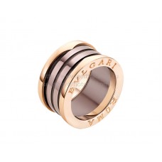 Bvlgari B.zero1 ROMA 4-Band-Ring aus Roségold mit bronzefarbener Keramik Bvlgari B.zero1 ROMA 4-Band-Ring aus Roségold mit bronzefarbener Keramik