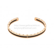Bvlgari B.zero1 Manschettenarmband aus Roségold und schwarzem Cermet
