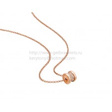 Bvlgari B.zero1 Halskette aus Roségold mit Pavé-Diamanten Bvlgari B.zero1 Halskette aus Roségold mit Pavé-Diamanten