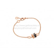 Bvlgari B.zero1 Soft-Armband in Roségold mit Anhänger aus Roségold und schwarzer Keramik Bvlgari B.zero1 Soft-Armband in Roségold mit Anhänger aus Roségold und schwarzer Keramik