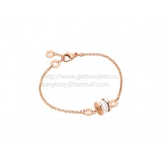 Bvlgari B.zero1 Soft-Armband aus Roségold mit Anhänger aus Roségold und weißer Keramik Bvlgari B.zero1 Soft-Armband aus Roségold mit Anhänger aus Roségold und weißer Keramik