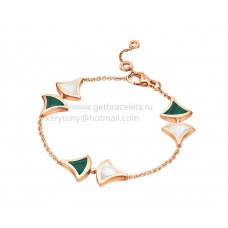 Bvlgari DIVAS Dream Armband aus Roségold mit Malachit und Perlmutt