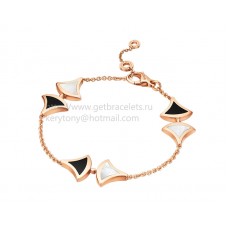 Bvlgari DIVAS Dream Armband Roségold mit Perlmutt und Onyx BR856995