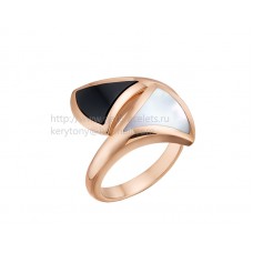 Bvlgari DIVAS Dream Ring Roségold mit schwarzem Onyx und Perlmutt
