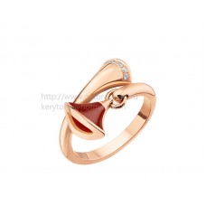 Bvlgari DIVAS Dream Ring aus Roségold mit Karneol und Pavé-Diamanten