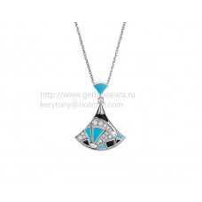 Bvlgari Divas Dream Halskette aus Weißgold mit türkisfarbenem Onyx und Pavé-Diamanten Bvlgari Divas Dream Halskette aus Weißgold mit türkisfarbenem Onyx und Pavé-Diamanten