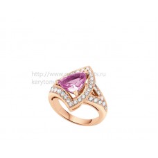 Bvlgari Divas Dream durchbrochener Ring aus Roségold mit einem Aquamarin und besetzt mit Pavé-Diamanten Bvlgari Divas Dream durchbrochener Ring aus Roségold mit einem Aquamarin und besetzt mit Pavé-Diamanten