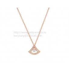 Bvlgari Divas Dream durchbrochene Halskette aus Roségold mit zentralem Diamant und Pavé-Diamanten Bvlgari Divas Dream durchbrochene Halskette aus Roségold mit zentralem Diamant und Pavé-Diamanten