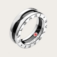 Bvlgari Save The Children Einringring aus Sterlingsilber mit schwarzer Keramik