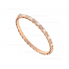 Bvlgari Serpenti Viper dünnes Armband aus 18 Karat Roségold, besetzt mit Perlmuttelementen und Pavé-Diamanten Bvlgari Serpenti Viper dünnes Armband aus 18 Karat Roségold, besetzt mit Perlmuttelementen und Pavé-Diamanten