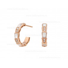 Bvlgari Serpenti Viper Ohrringe aus 18 Karat Roségold mit Perlmuttelementen und Pavé-Diamanten Bvlgari Serpenti Viper Ohrringe aus 18 Karat Roségold mit Perlmuttelementen und Pavé-Diamanten
