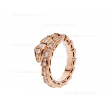 Bvlgari Serpenti Viper Ring aus 18 Karat Roségold mit Pavé-Diamanten Bvlgari Serpenti Viper Ring aus 18 Karat Roségold mit Pavé-Diamanten