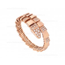 Bvlgari Serpenti Viper One-Coil-Armband aus 18 Karat Roségold, besetzt mit Demi Pavé-Diamanten Bvlgari Serpenti Viper One-Coil-Armband aus 18 Karat Roségold, besetzt mit Demi Pavé-Diamanten