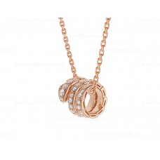 Bvlgari Serpenti Viper Anhänger-Halskette aus 18 Karat Roségold, besetzt mit Pavé-Diamanten Bvlgari Serpenti Viper Anhänger-Halskette aus 18 Karat Roségold, besetzt mit Pavé-Diamanten