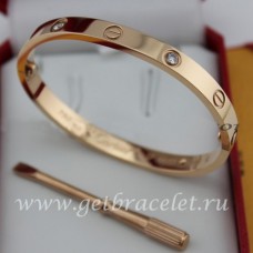 Cartier Love Armband für Damen und Herren, Roségold, 4 Diamanten Cartier Love Armband für Damen und Herren, Roségold, 4 Diamanten