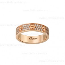 Cartier Love Ehering mit diamantbesetztem Roségold