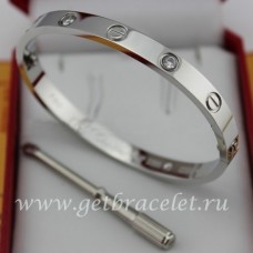 Cartier Weißgold-Herren- und Damen-Love-Armband mit 4 Diamanten Cartier Weißgold-Herren- und Damen-Love-Armband mit 4 Diamanten