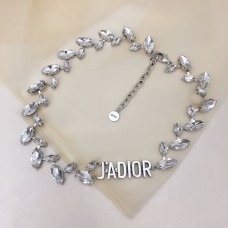 Christian Dior Silber JADIOR Charm Marquise Diamanten Damen Halskette mit weißen Kristallen