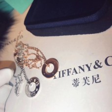 Tiffany Atlas durchbohrter Kreis-Anhänger mit besetzten Diamanten-Halskettenschmuck