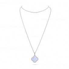 Van Cleef Arpels Magic Alhambra Lange Halskette 1 Motivanhänger Weißgold Chalcedon Van Cleef Arpels Magic Alhambra Lange Halskette 1 Motivanhänger Weißgold Chalcedon