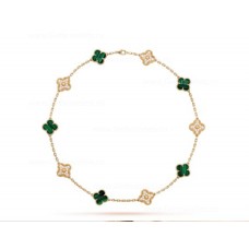 Van Cleef Arpels Perlee Alhambra Halskette 10 Motive mit Diamanten