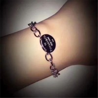 „Return To Tiffany“-Armband mit dicker Kette und ovalem Anhänger aus Sterlingsilber, Geschenk für Damen „Return To Tiffany“-Armband mit dicker Kette und ovalem Anhänger aus Sterlingsilber, Geschenk für Damen