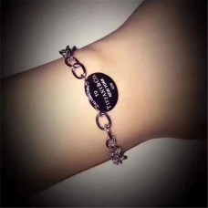 „Return To Tiffany“-Armband mit dicker Kette und ovalem Anhänger aus Sterlingsilber, Geschenk für Damen